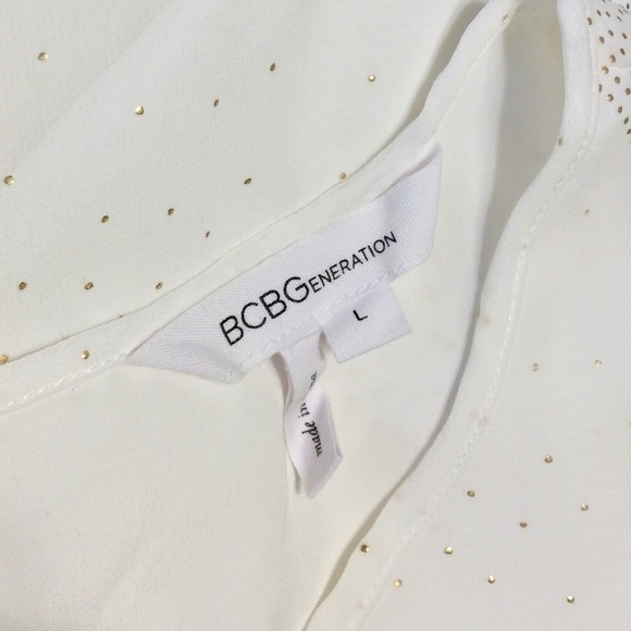 BCBG Whisper White/Golden Dress sz L - Picture 12 of 14